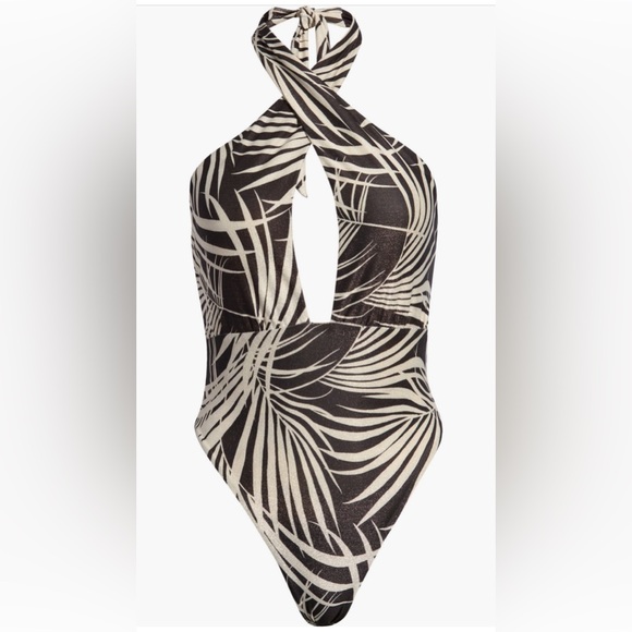 Maaji Areca Palm Halter Neck REVERSIBLE One-Piece Swimsuit, Medium, $172 - Picture 7 of 13